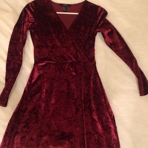 Maroon velvet dress